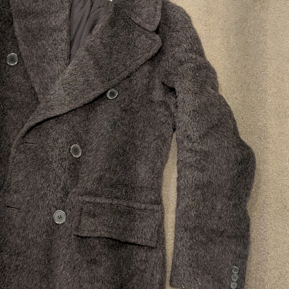Gray Wool Double-Breasted Pea Coat - Picture 6 of 8